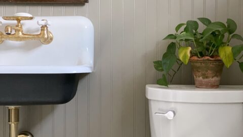 close up of barndominium bathroom